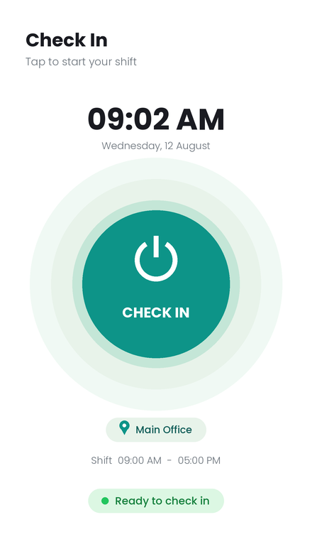Check-in screen